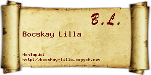 Bocskay Lilla névjegykártya